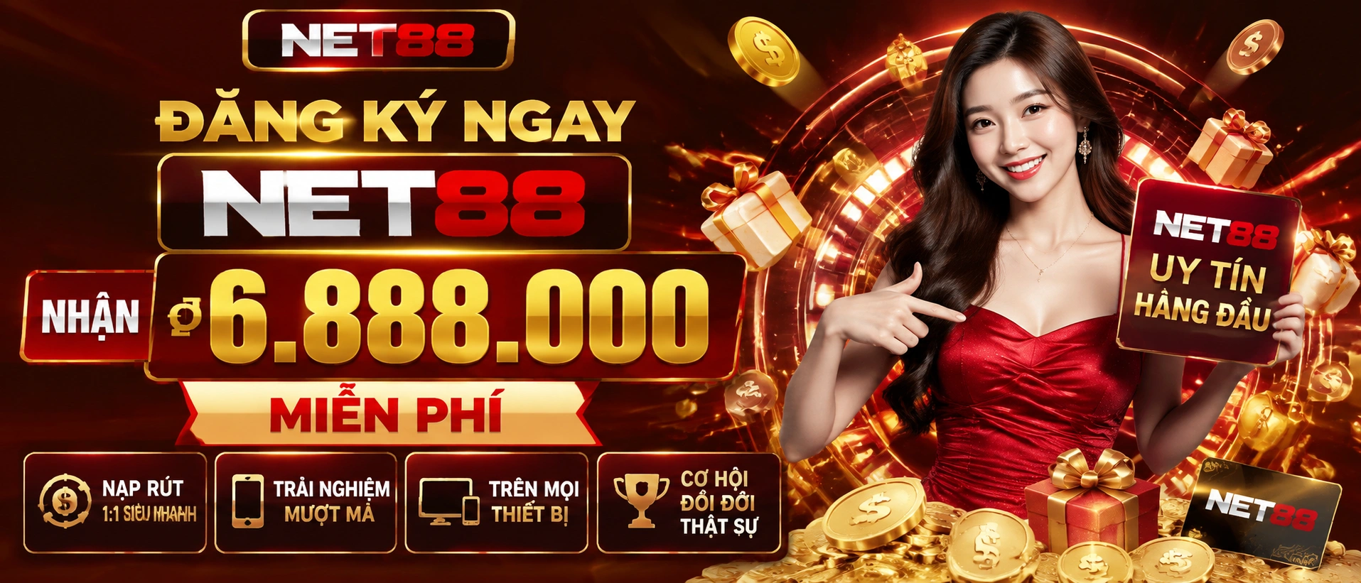 NET88 giao diện tối trên mobile